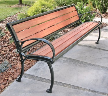 bench with ductile iron end frames