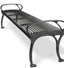 backless cast iron bench