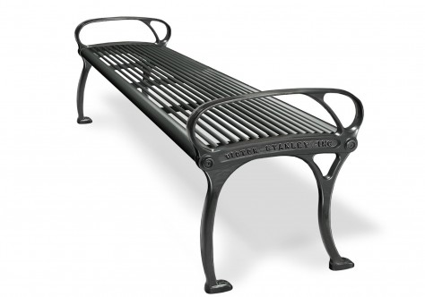 backless cast iron bench
