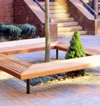 wood square bench