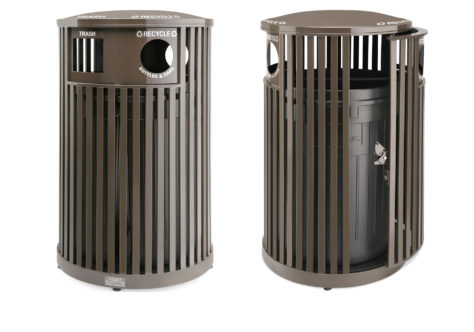 recycled steel litter receptacle