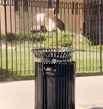 recycled steel litter receptacle with custom band decals