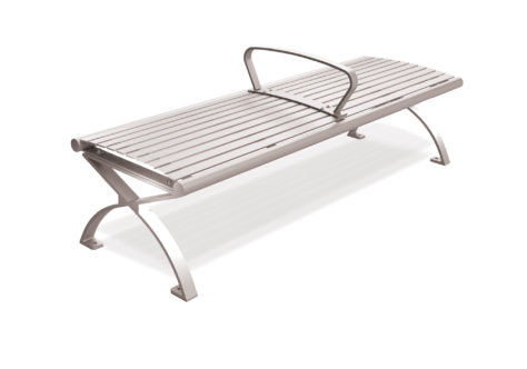 steel bench with center armrest