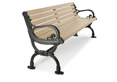 bench with ductile iron end frames