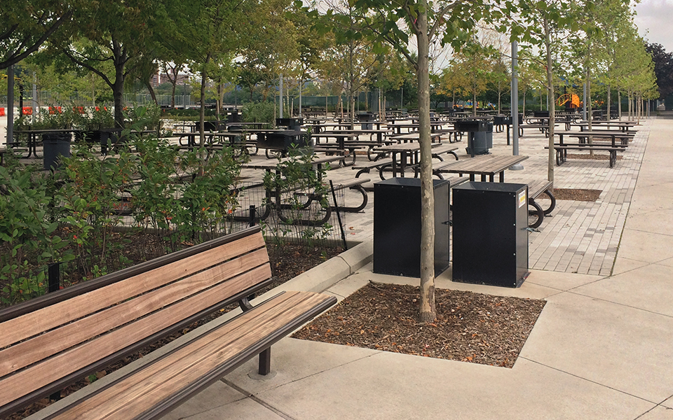 picnic tables and benches