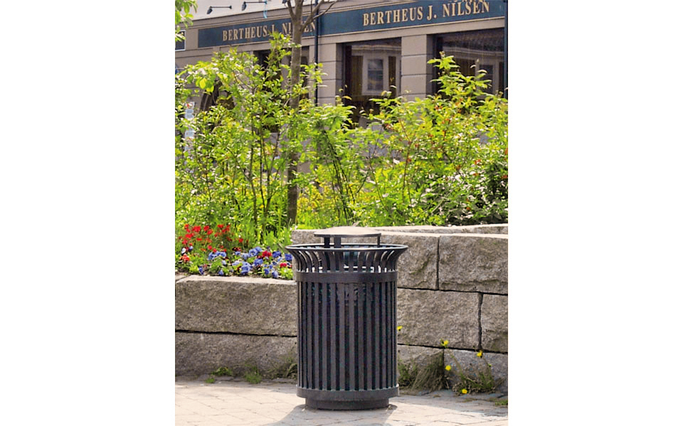 recycled steel litter receptacle