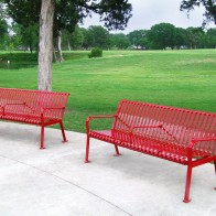 steel benches with center armrest